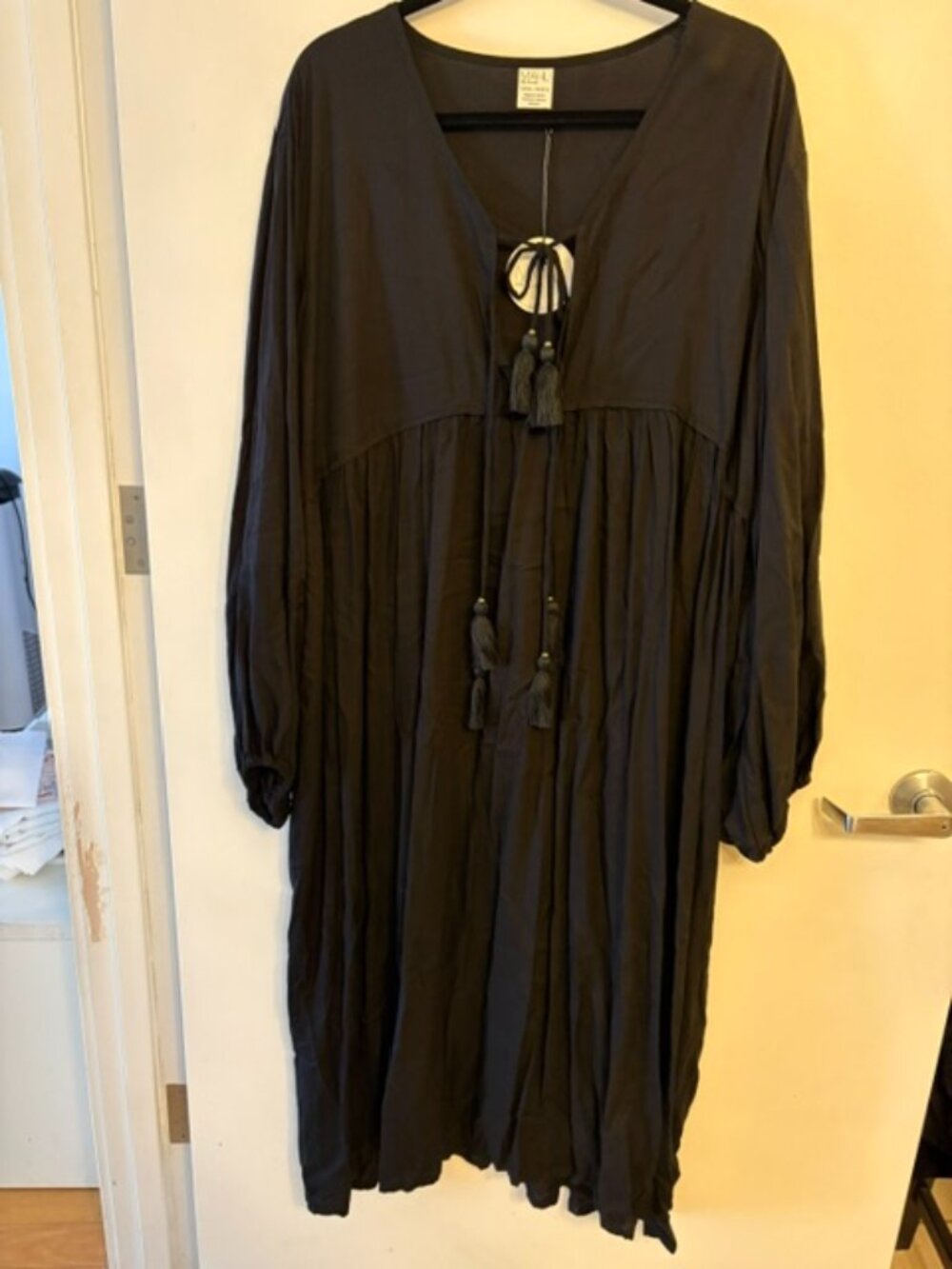 MahLi The Label Black Bohemian Maxi Dress 3 - 4 XL NWT
